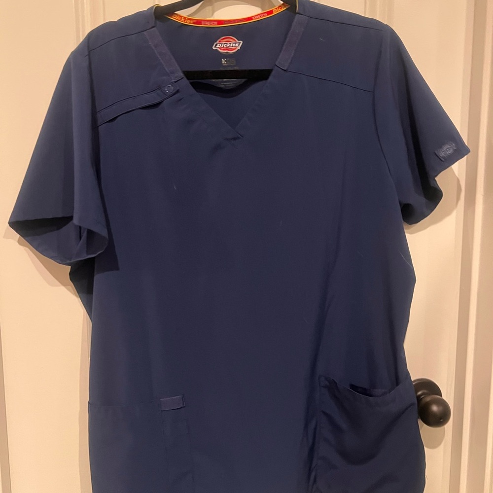 Dickies Navy Blue Scrub Top
